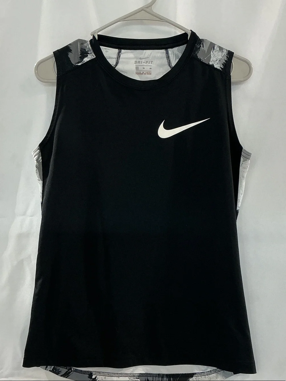 Nike Black Athletic Dri-FIT Tank with White Swoosh